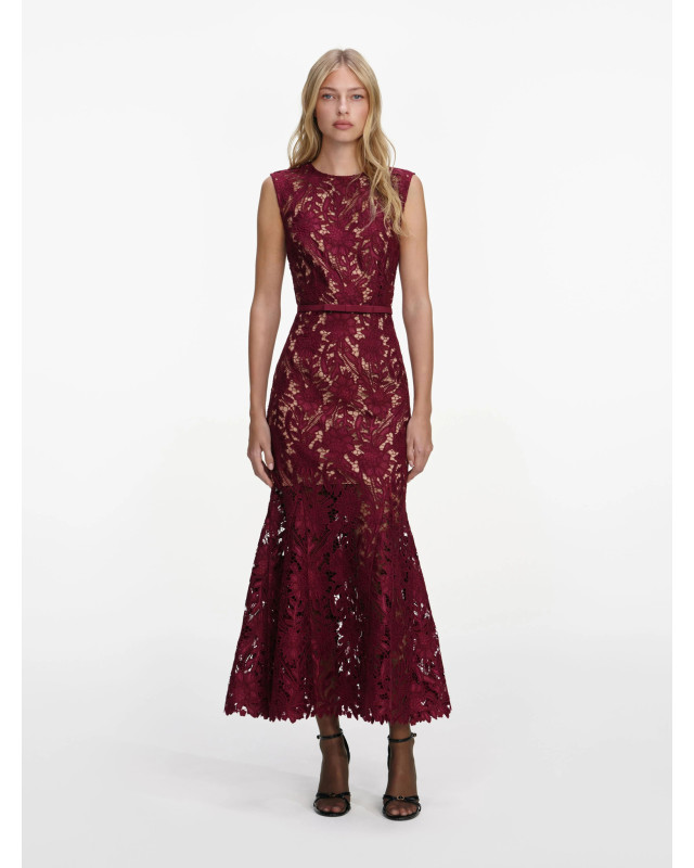 [SELF PORTRAIT] Sleeveless dress SS26 RS26167MABUBURGUNDY