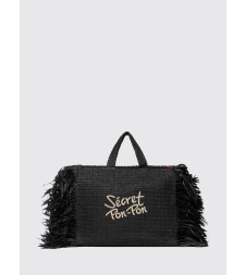 [SECRET PON-PON] Tote bag SS26 STEPHANIE L STRAW Black
