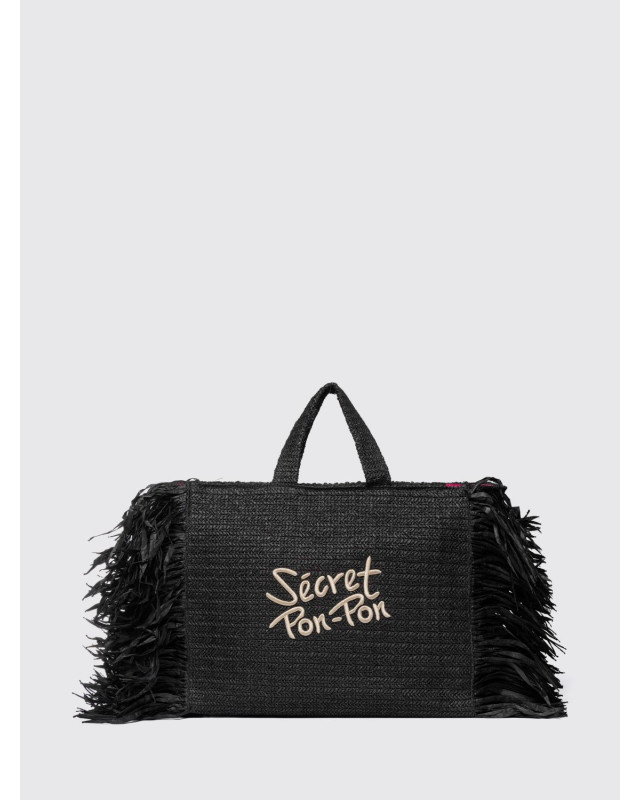 [SECRET PON-PON] Tote bag SS26 STEPHANIE L STRAW Black