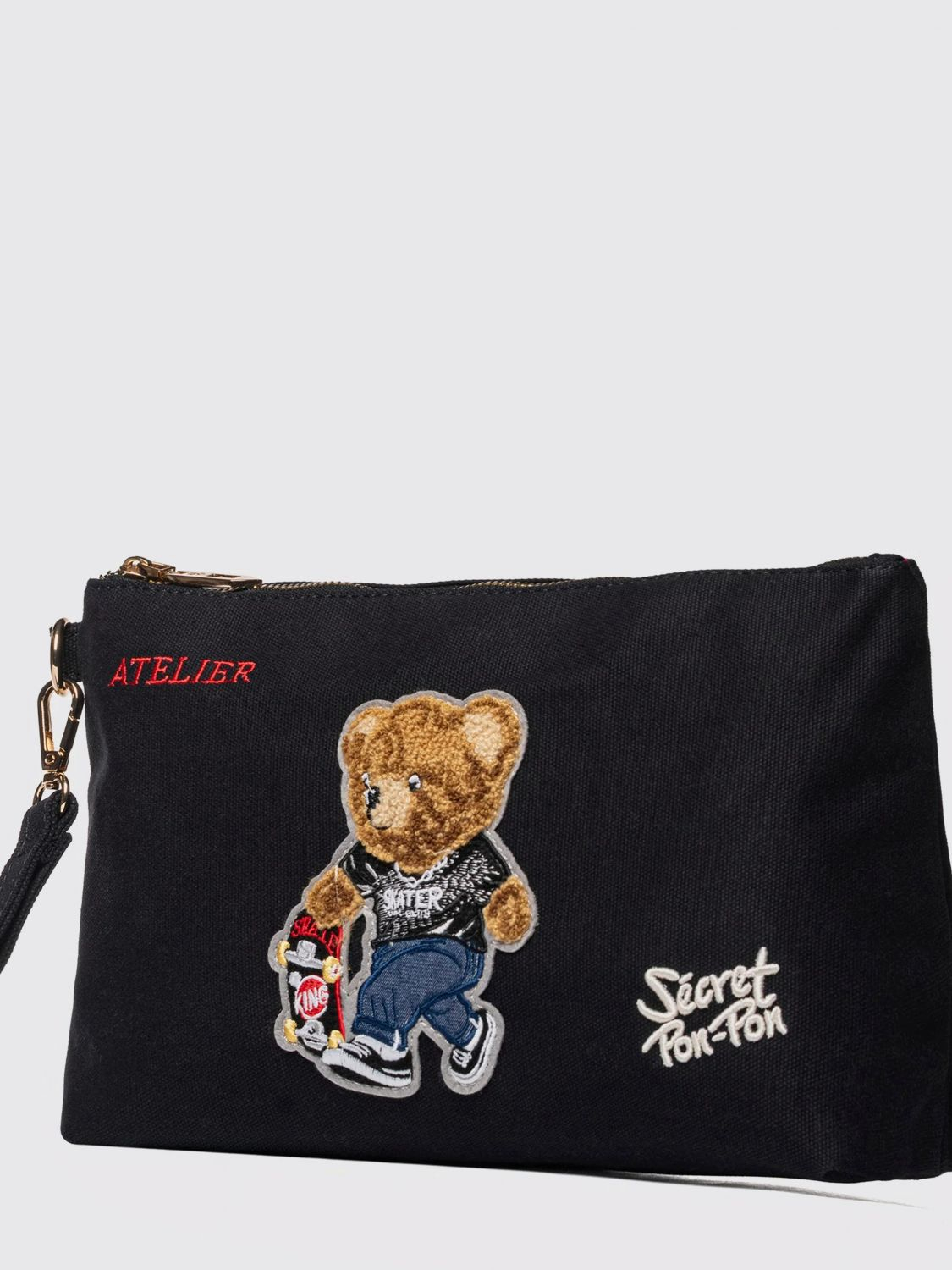 [SECRET PON-PON] Clutch bag SS26 SAINT TROPEZ POUCH Black Teddy