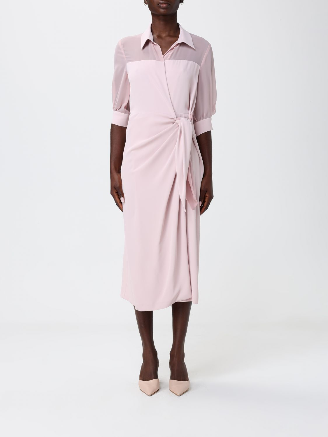 [HANITA] Short sleeve dress SS26 HV37934558 ROSA QUARZO