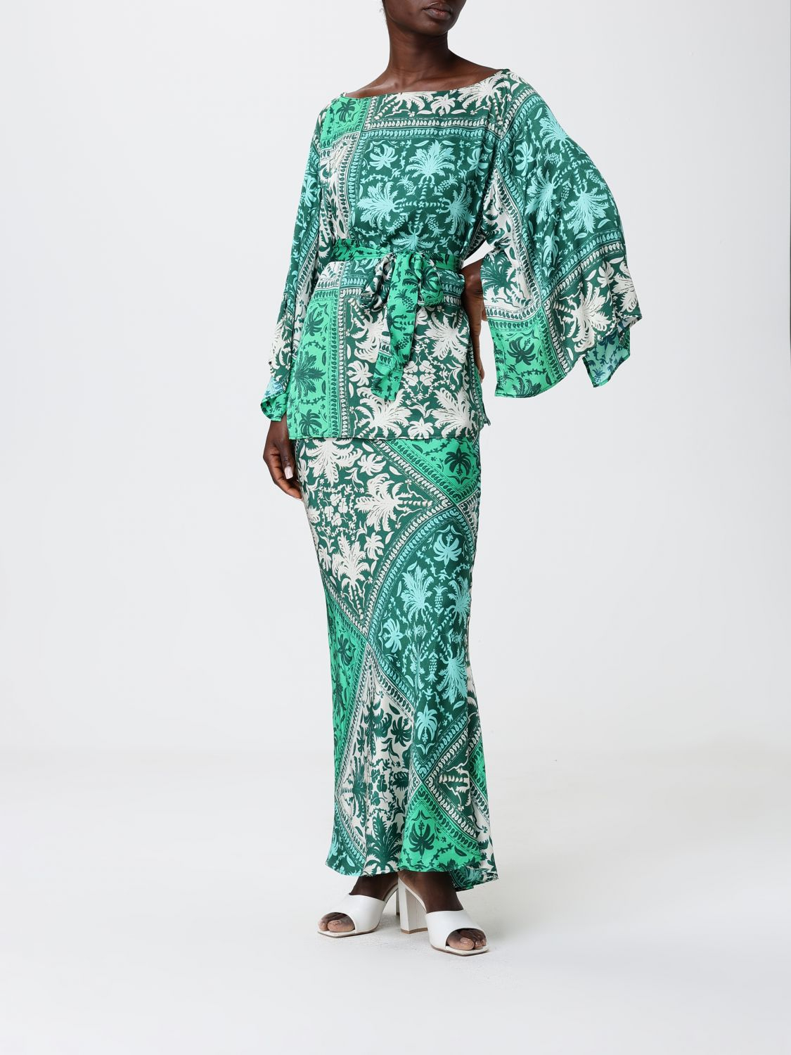 [HANITA] Long skirt SS26 HG10314625 VERDE