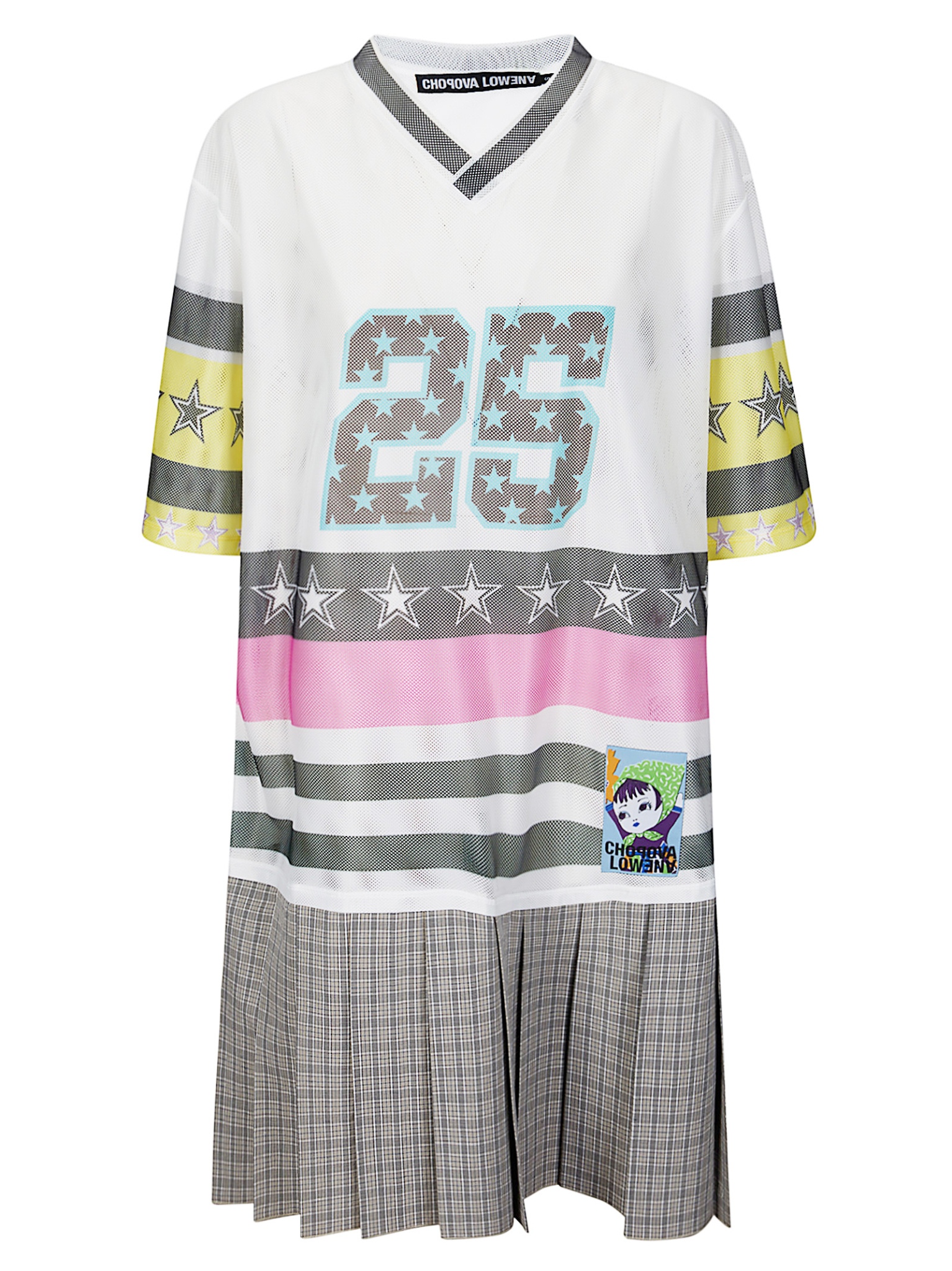 [CHOPOVA LOWENA] Short sleeve dress SS26 1375 WhiteMulti