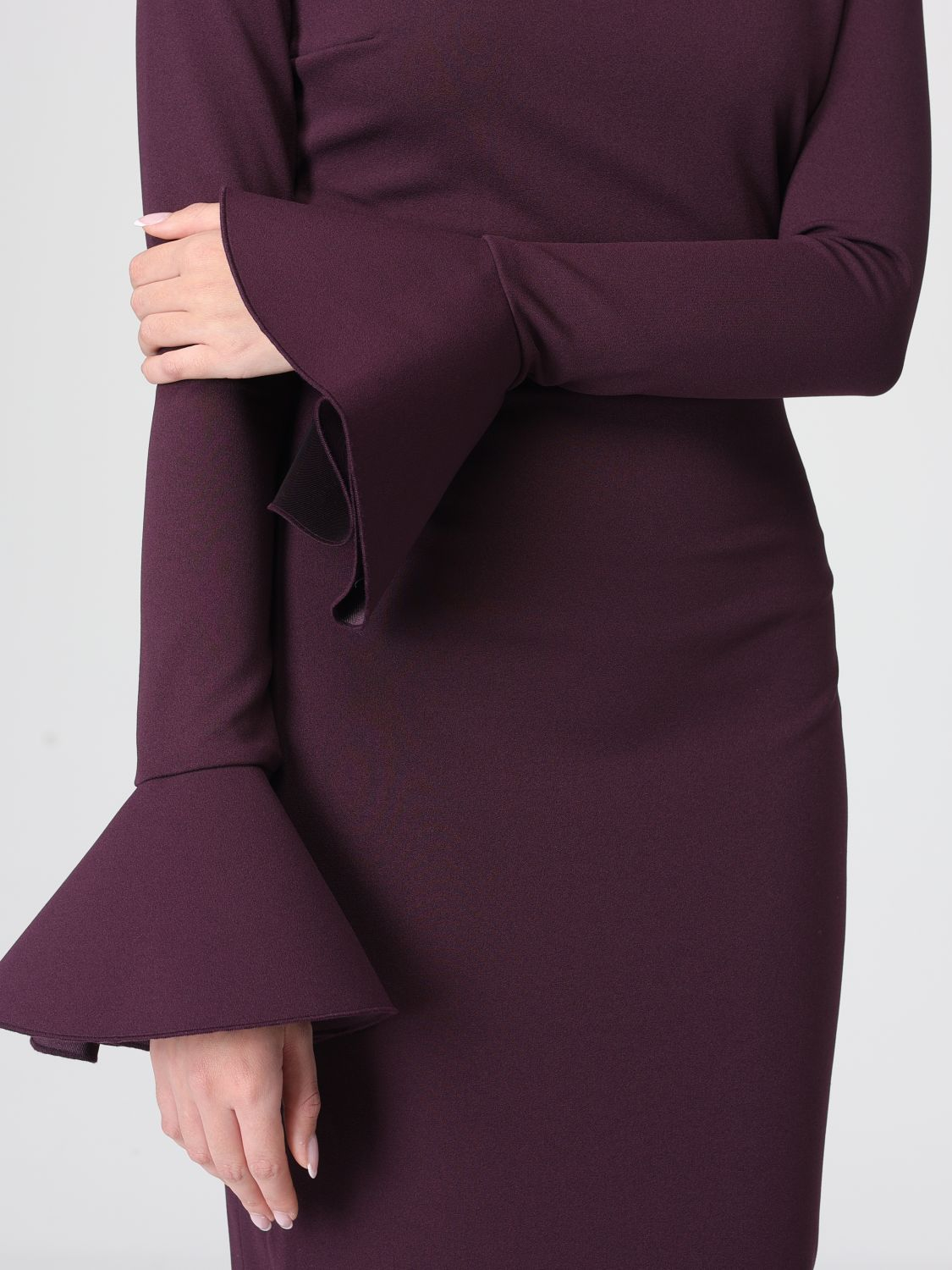 [Solace London] Long sleeve dress SS26 OS46053 PLUM