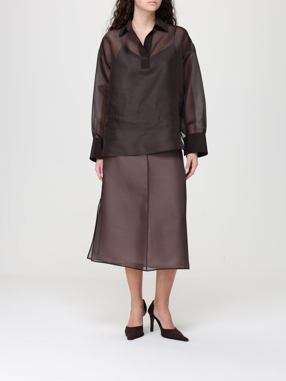 [AGNONA] Shirts Long Sleeve SS26 TD1104 U4117 M74