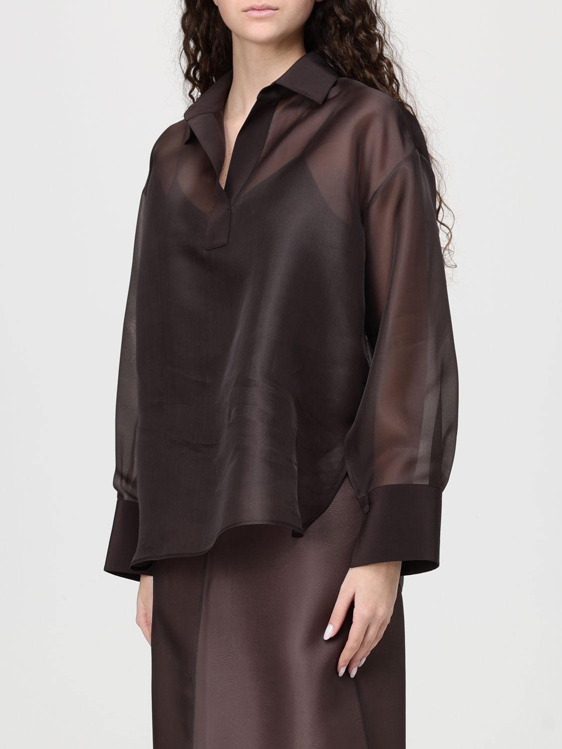 [AGNONA] Shirts Long Sleeve SS26 TD1104 U4117 M74