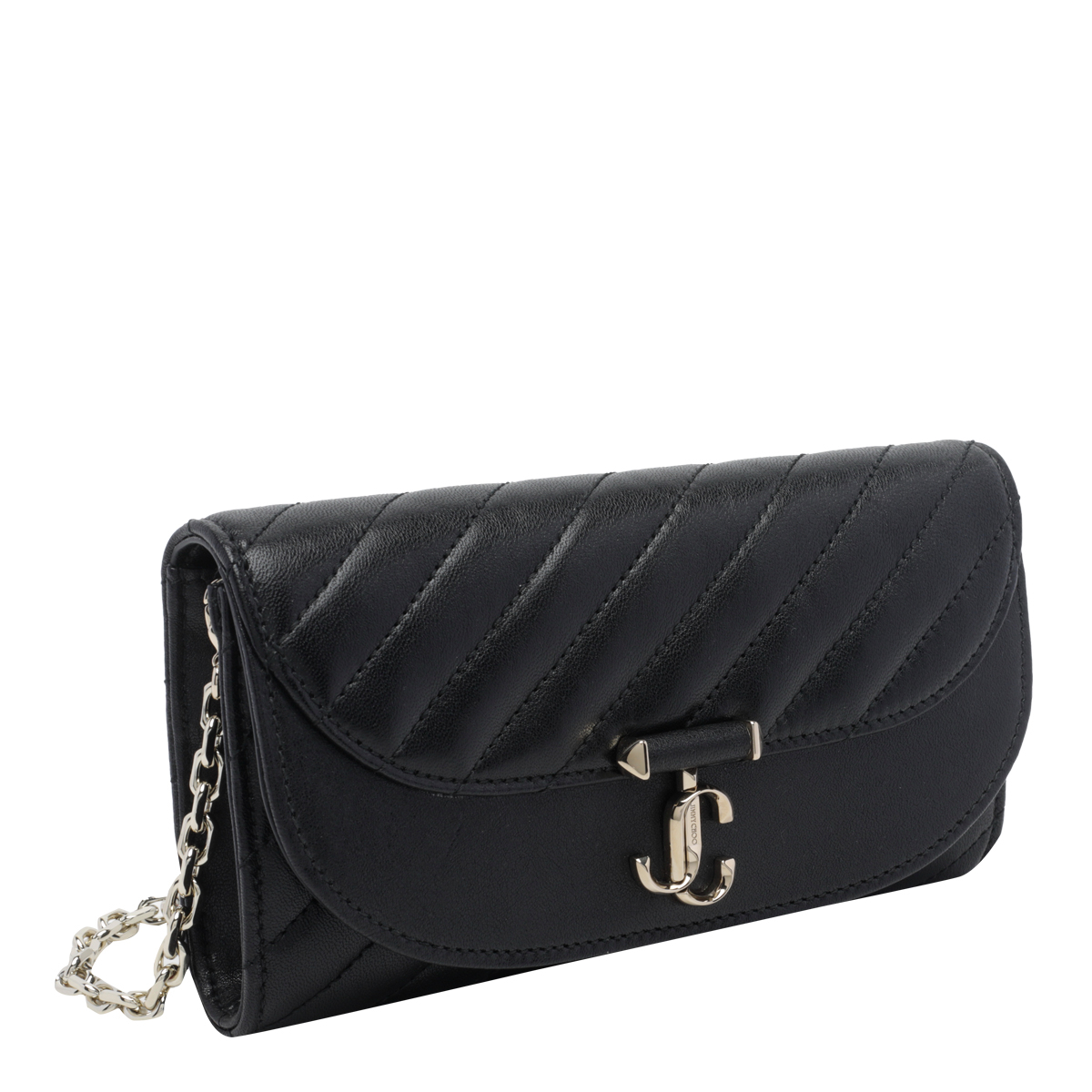[Jimmy Choo] Wallet FW26 AVN CURVE WALLET/CHNHBUBLACK/SHINY GOLD