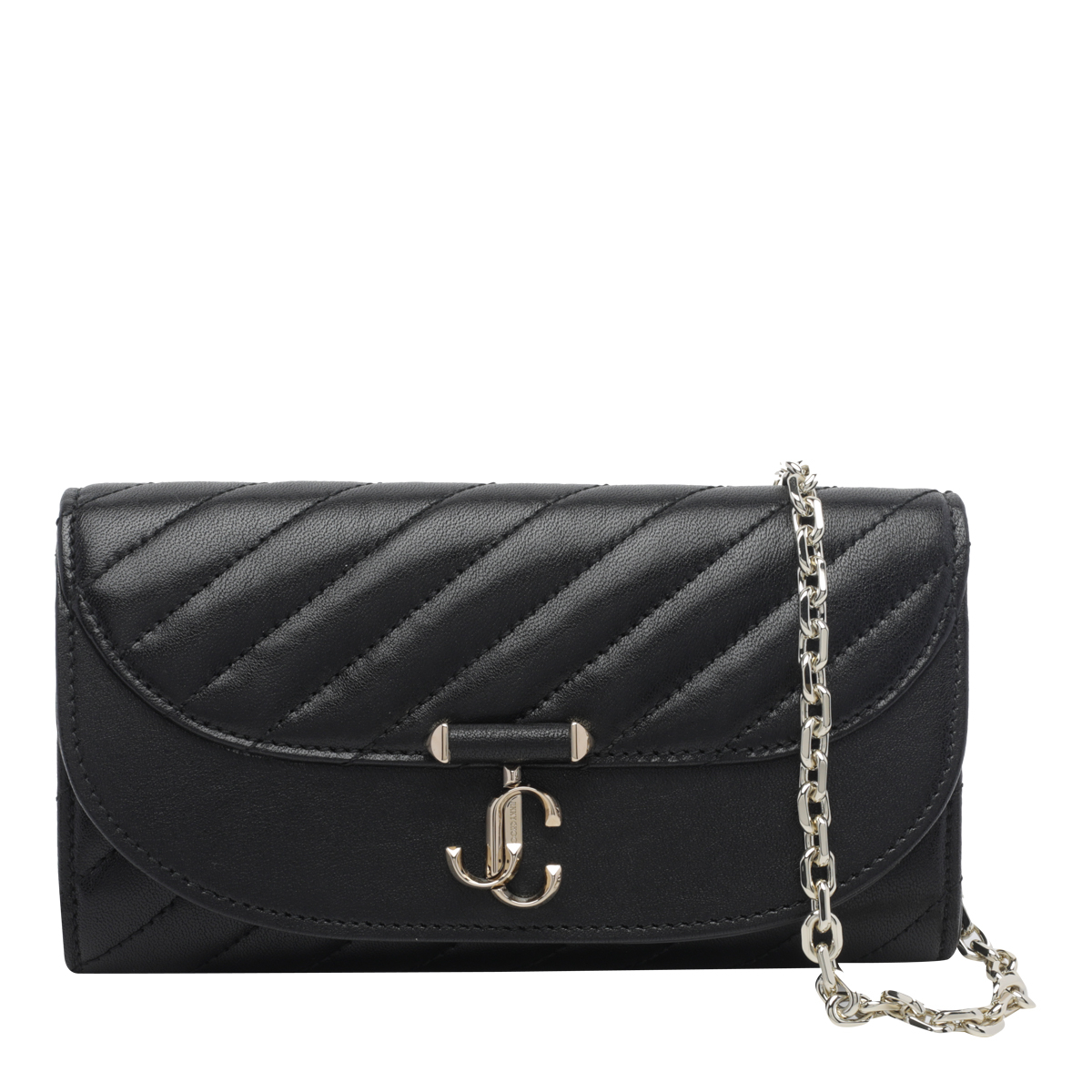 [Jimmy Choo] Wallet FW26 AVN CURVE WALLET/CHNHBUBLACK/SHINY GOLD