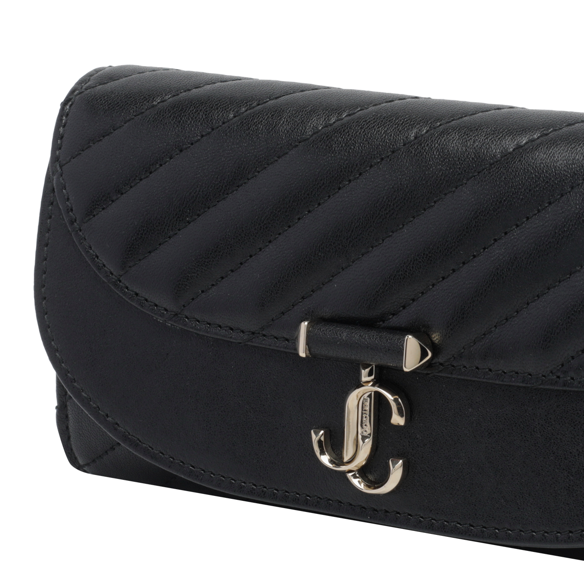 [Jimmy Choo] Wallet FW26 AVN CURVE WALLET/CHNHBUBLACK/SHINY GOLD