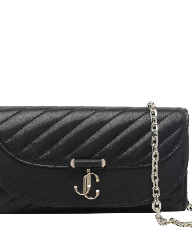 [Jimmy Choo] Wallet FW26 AVN CURVE WALLET/CHNHBUBLACK/SHINY GOLD