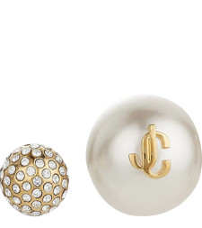 [Jimmy Choo] Earring FW26 AURI STUDSJIQGOLD/WHITE/CRYSTAL