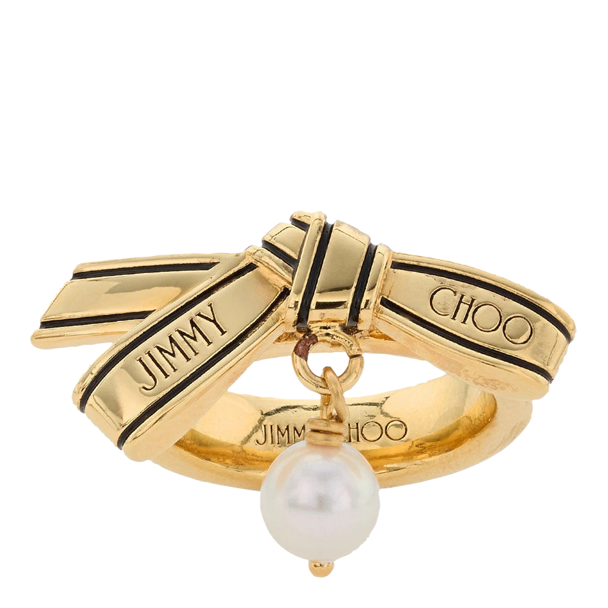 [Jimmy Choo] Ring FW26 RIBBON RINGJKIGOLD/BLACK/WHITE