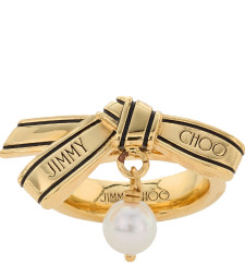 [Jimmy Choo] Ring FW26 RIBBON RINGJKIGOLD/BLACK/WHITE