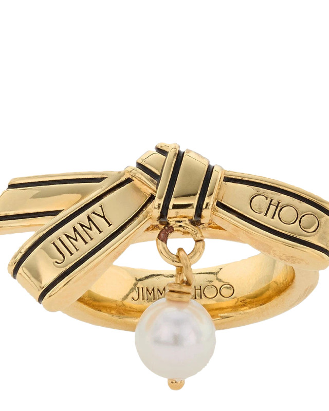[Jimmy Choo] Ring FW26 RIBBON RINGJKIGOLD/BLACK/WHITE