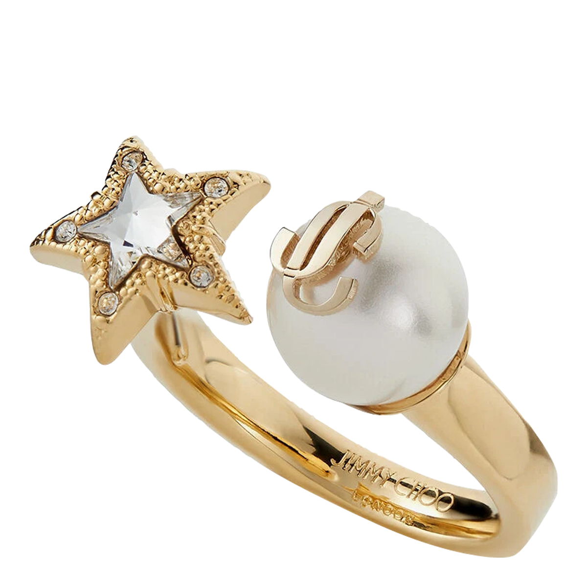 [Jimmy Choo] Ring FW26 JC STAR PEARL RINGJIQGOLD/WHITE/CRYSTAL
