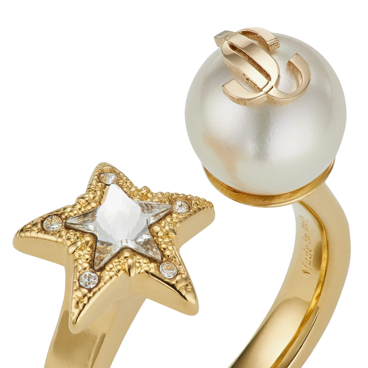 [Jimmy Choo] Ring FW26 JC STAR PEARL RINGJIQGOLD/WHITE/CRYSTAL