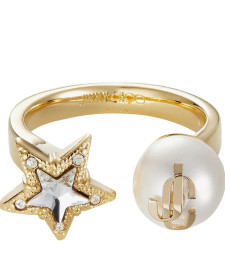 [Jimmy Choo] Ring FW26 JC STAR PEARL RINGJIQGOLD/WHITE/CRYSTAL