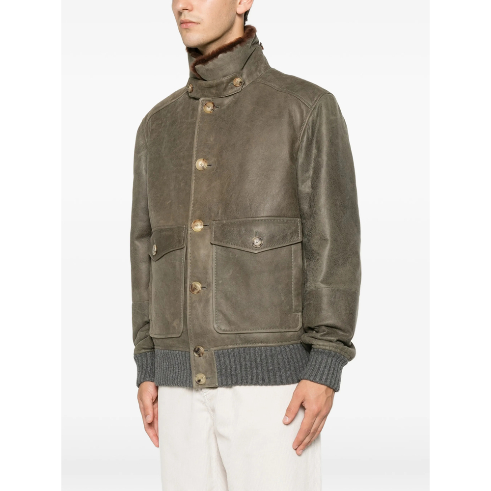 [Brunello Cucinelli] Leather Jacket FW26 MPMWT1952  CMD40