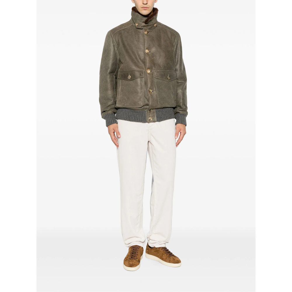 [Brunello Cucinelli] Leather Jacket FW26 MPMWT1952  CMD40