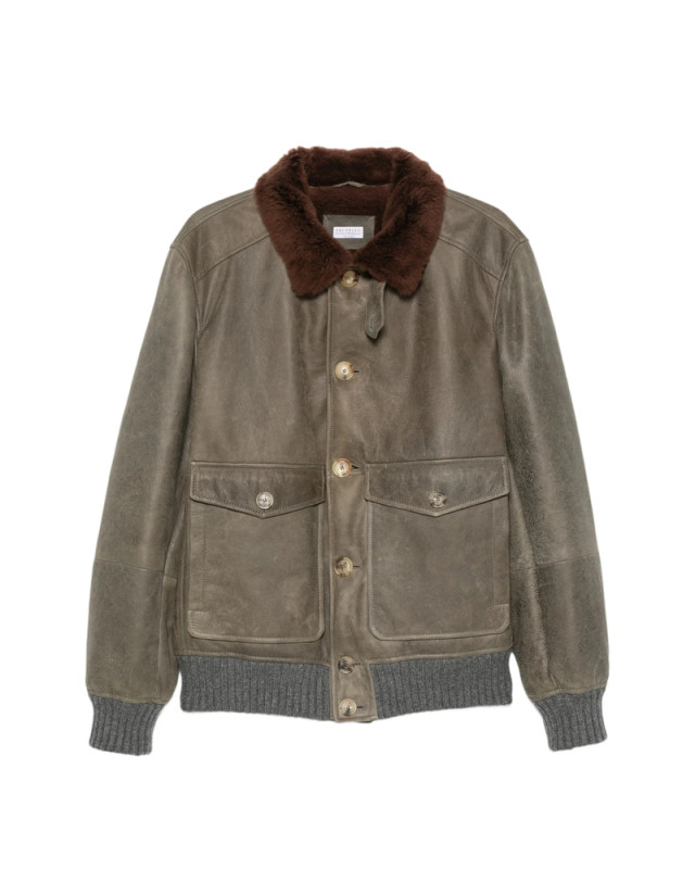 [Brunello Cucinelli] Leather Jacket FW26 MPMWT1952  CMD40