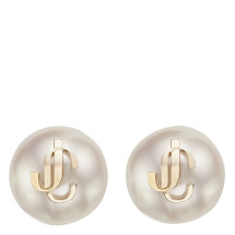 [Jimmy Choo] Earring FW26 JC PEARL STUDSDXQGOLD/WHITE