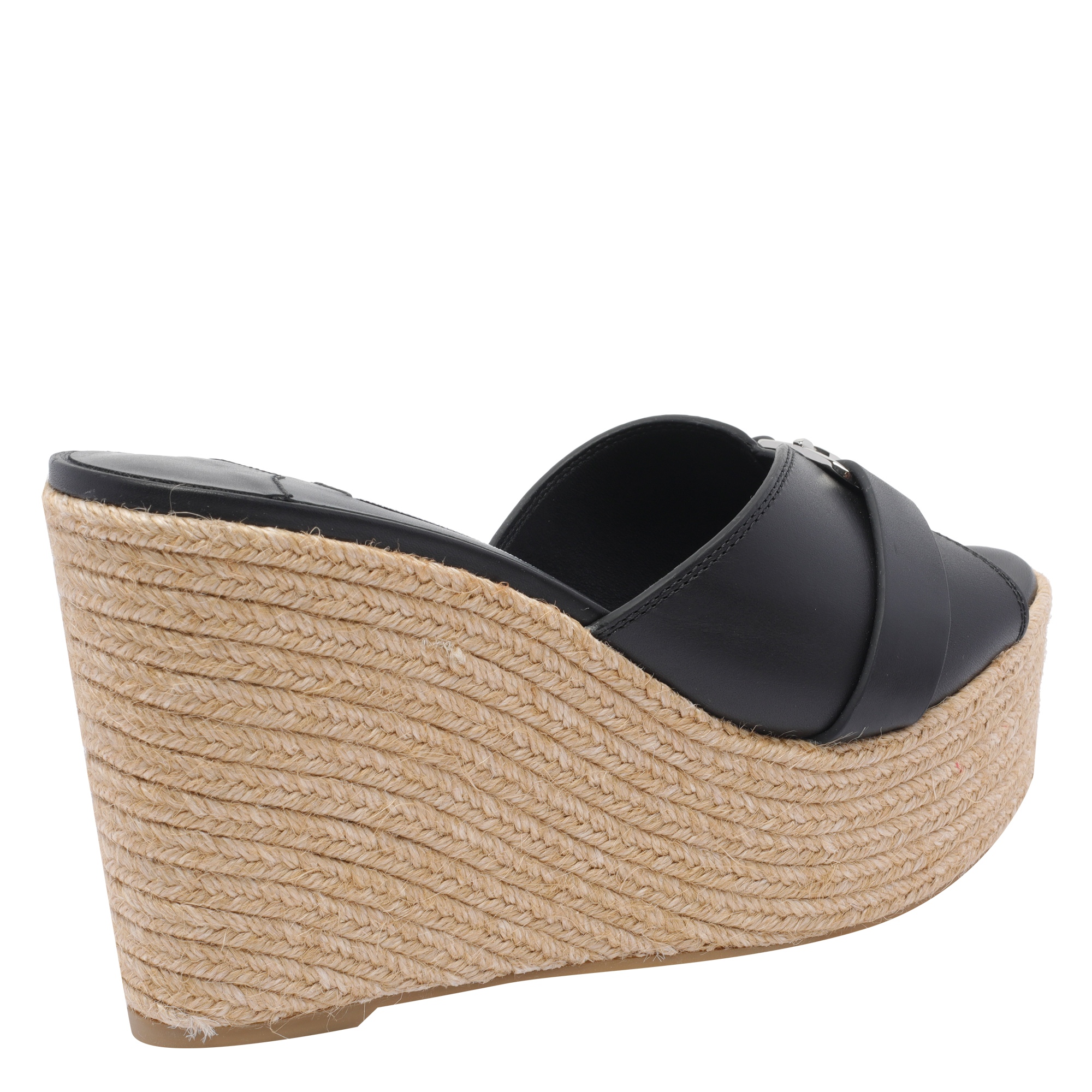 [Jimmy Choo] Sandals FW26 LEDA WEDGE 100FDZBLACK/SILVER