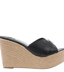 [Jimmy Choo] Sandals FW26 LEDA WEDGE 100FDZBLACK/SILVER
