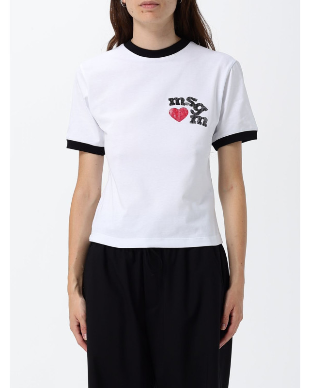 [MSGM] T-shirts Short Sleeve SS26 4042MDM88267002 OPTICAL WHITE