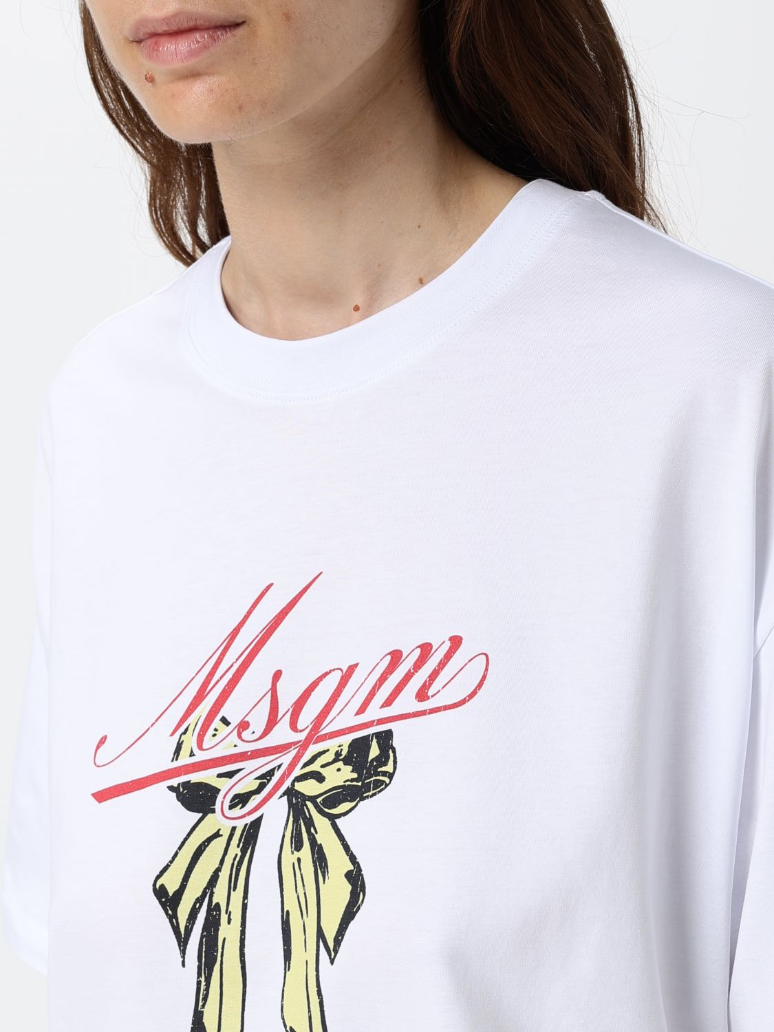 [MSGM] T-shirts Short Sleeve SS26 4042MDM93267002 OPTICAL WHITE