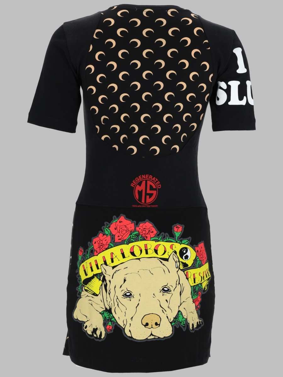 [MARINE SERRE] Short sleeve dress SS26 WDR484A_UJER0003BK87