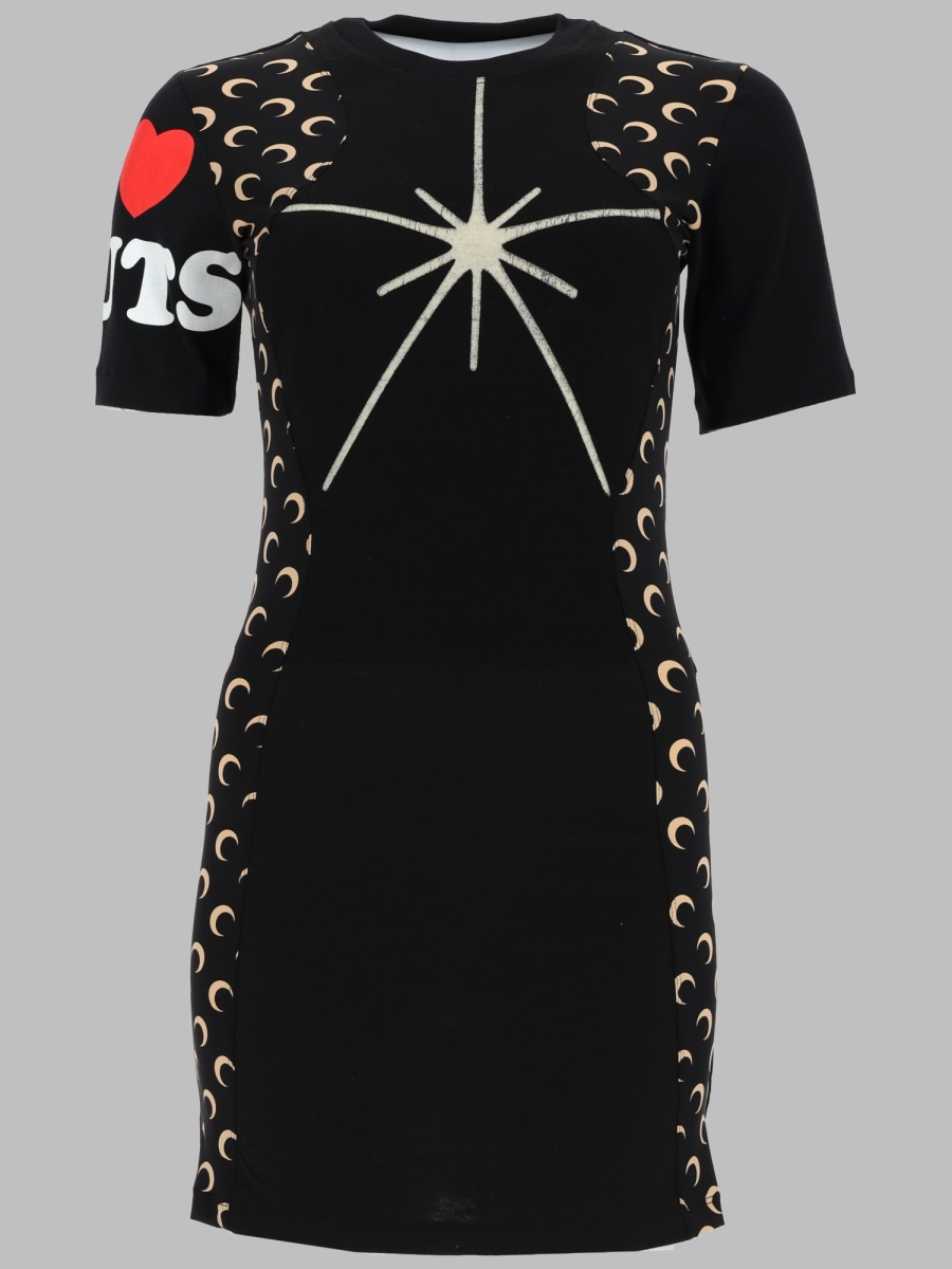 [MARINE SERRE] Short sleeve dress SS26 WDR484A_UJER0003BK87