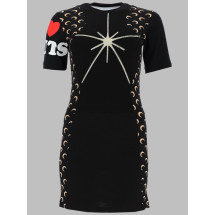[MARINE SERRE] Short sleeve dress SS26 WDR484A_UJER0003BK87