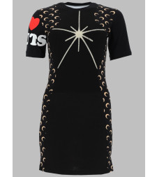 [MARINE SERRE] Short sleeve dress SS26 WDR484A_UJER0003BK87