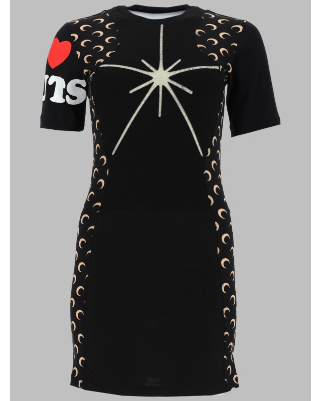 [MARINE SERRE] Short sleeve dress SS26 WDR484A_UJER0003BK87