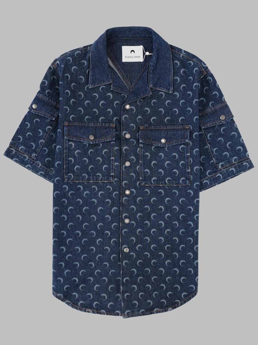 [MARINE SERRE] Shirts Short Sleeve SS26 MSI062A_RDEN0002BL80