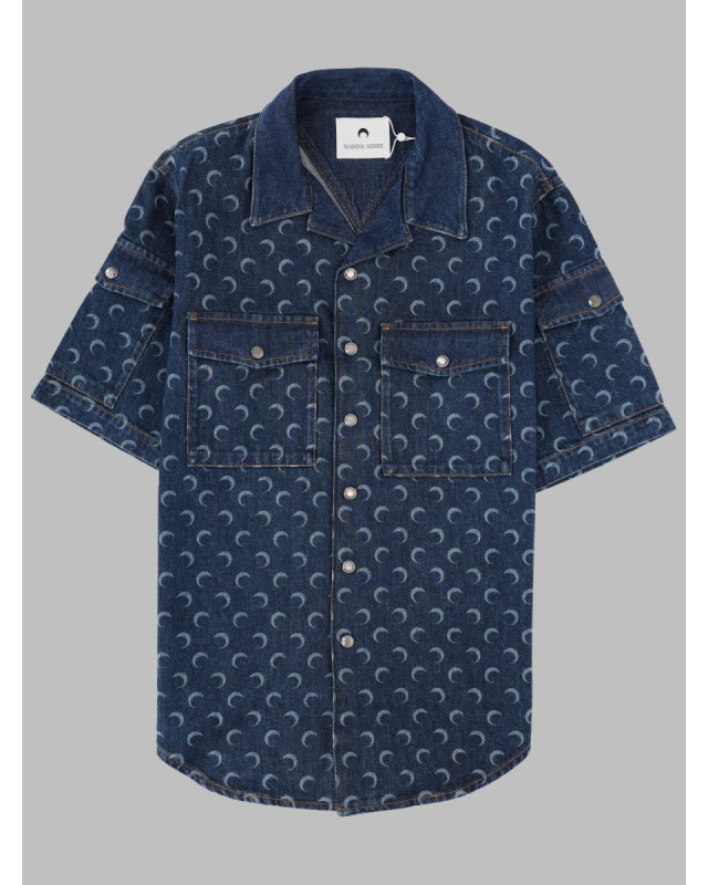 [MARINE SERRE] Shirts Short Sleeve SS26 MSI062A_RDEN0002BL80