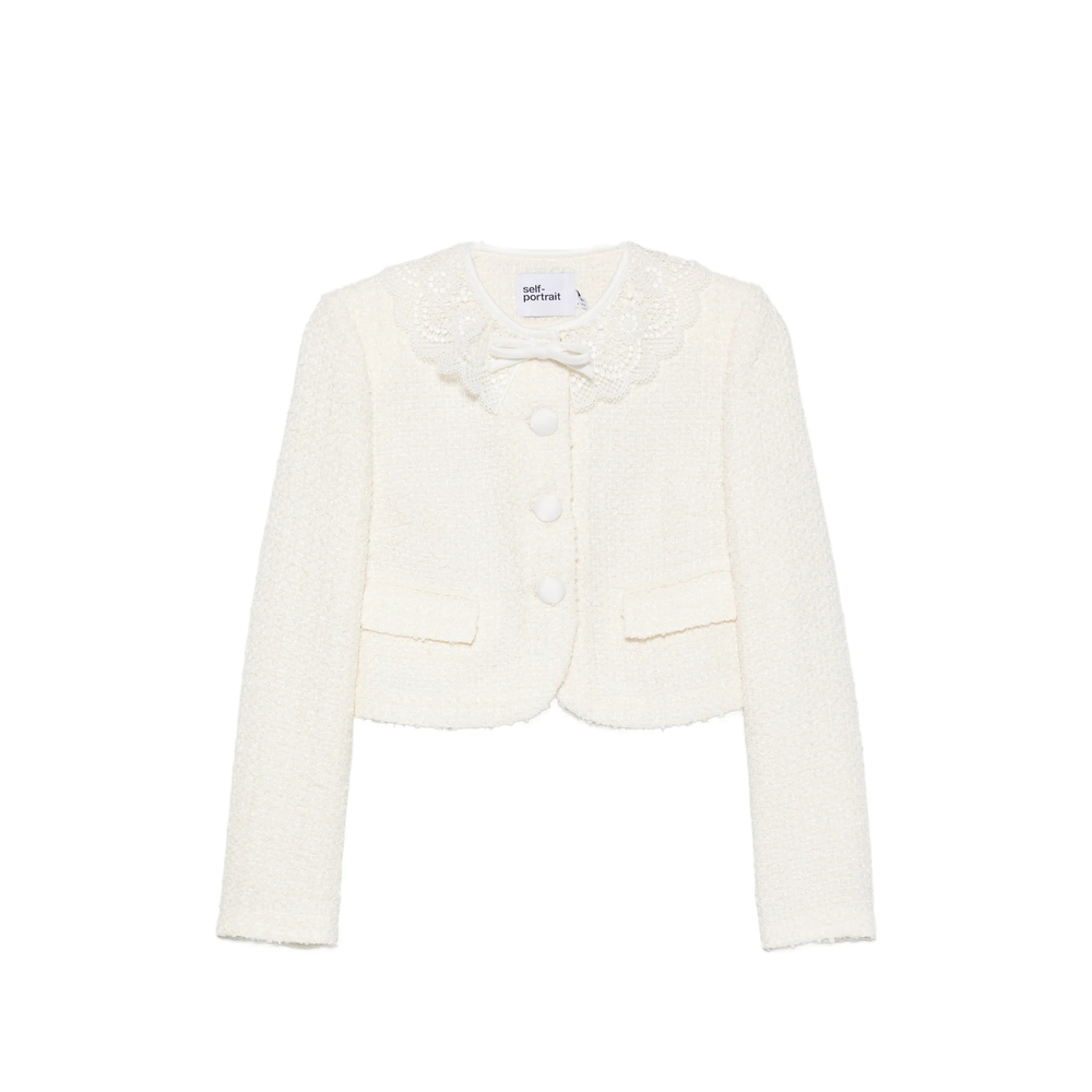 [Self-portrait] Tweed jacket FW26 PF26-002J-C  CREAM