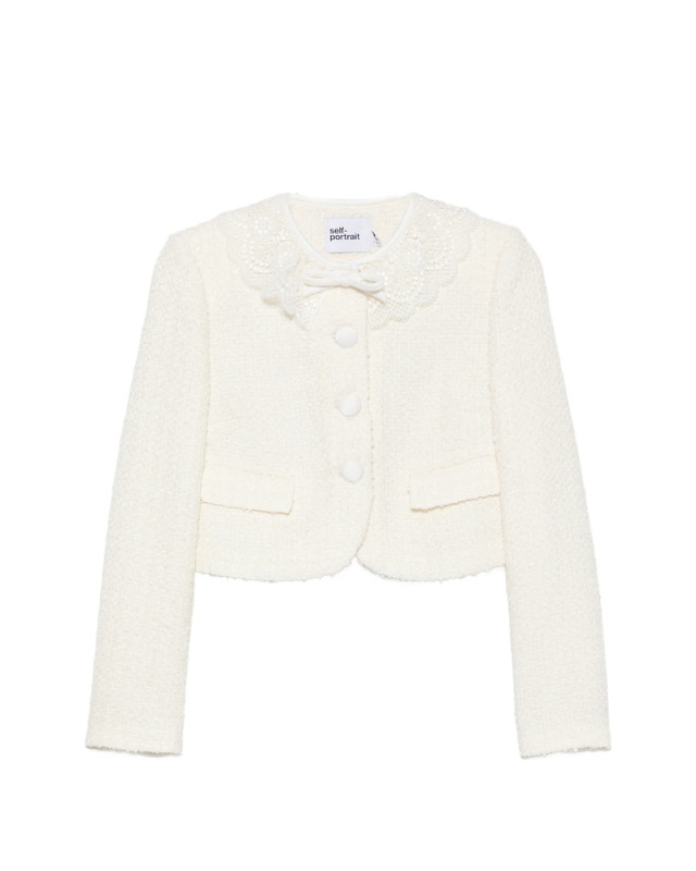 [Self-portrait] Tweed jacket FW26 PF26-002J-C  CREAM