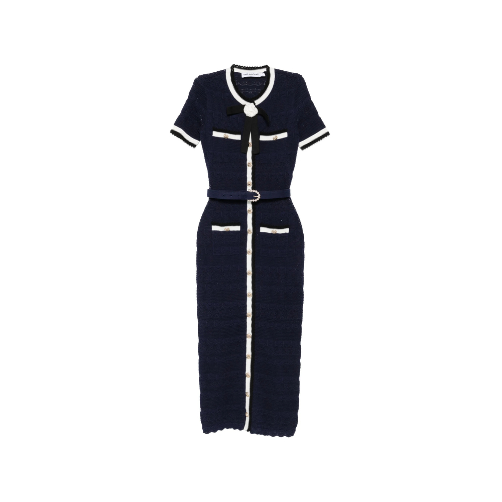 [Self-portrait] Short sleeve dress FW26 PF26-072MA-N  NAVY