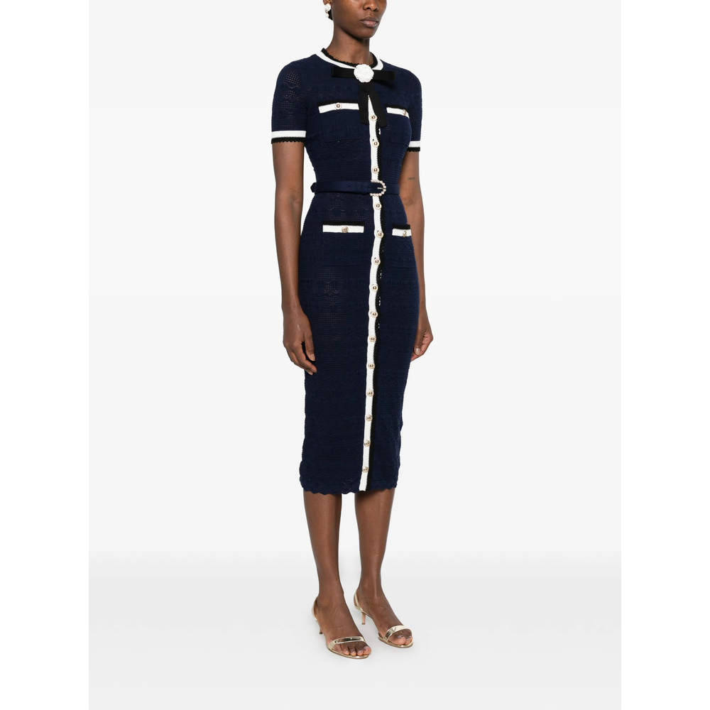 [Self-portrait] Short sleeve dress FW26 PF26-072MA-N  NAVY