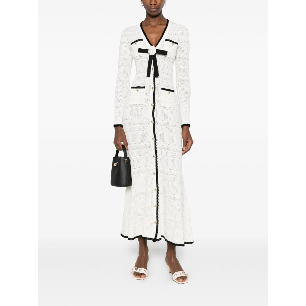 [Self-portrait] Long sleeve dress FW26 PF26-075C-W  WHITE