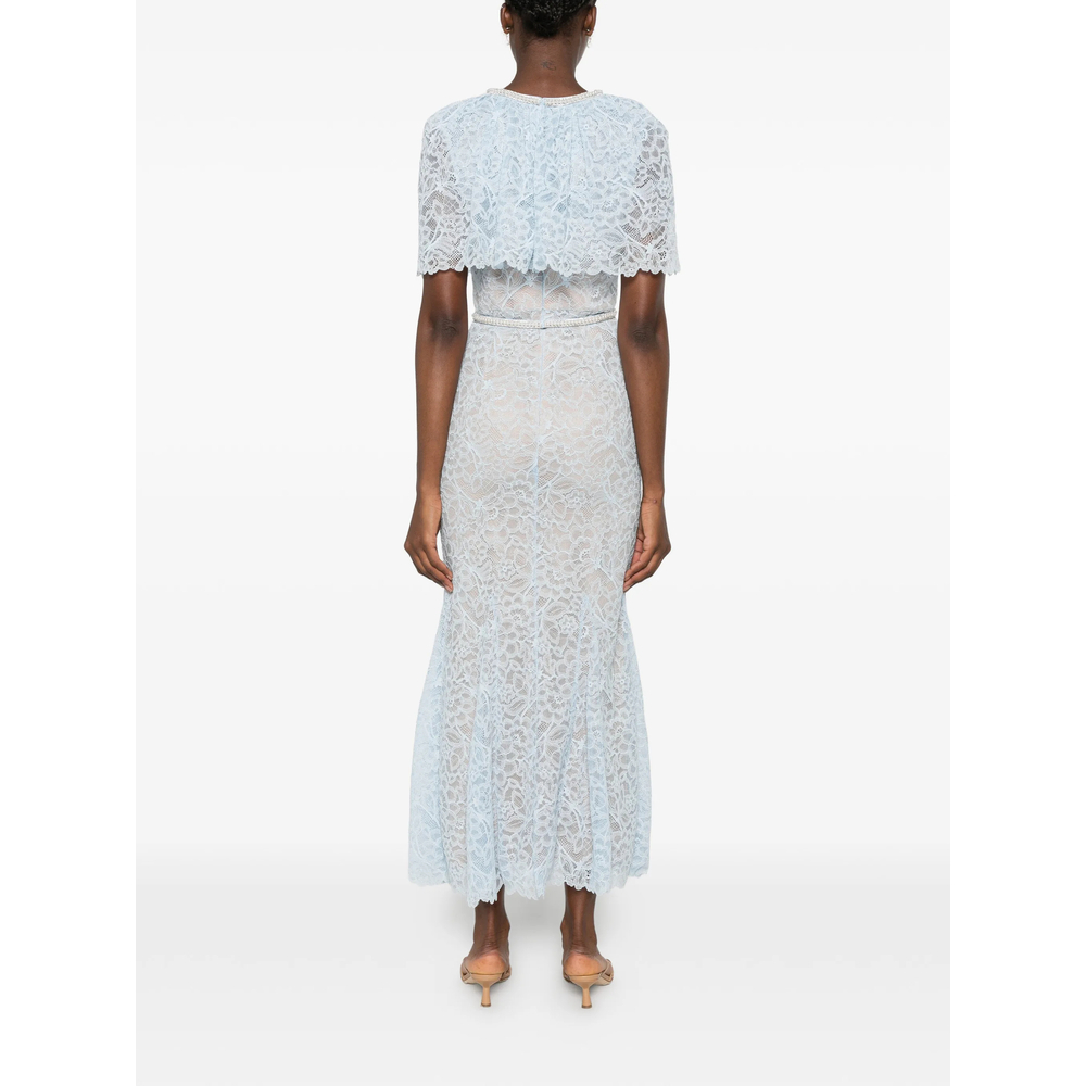 [Self-portrait] Short sleeve dress FW26 PF26-099M-BL  LIBLU
