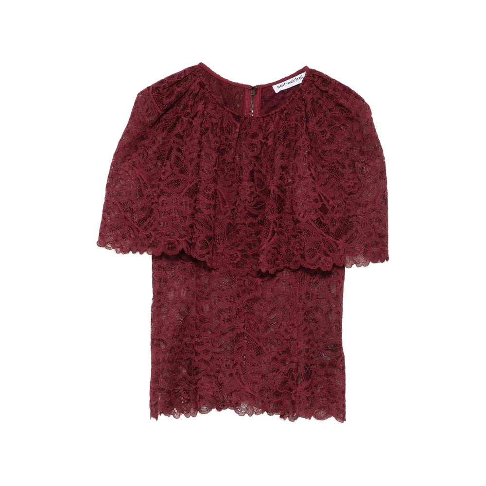 [Self-portrait] Blouse FW26 PF26-099T-BU  BURGU