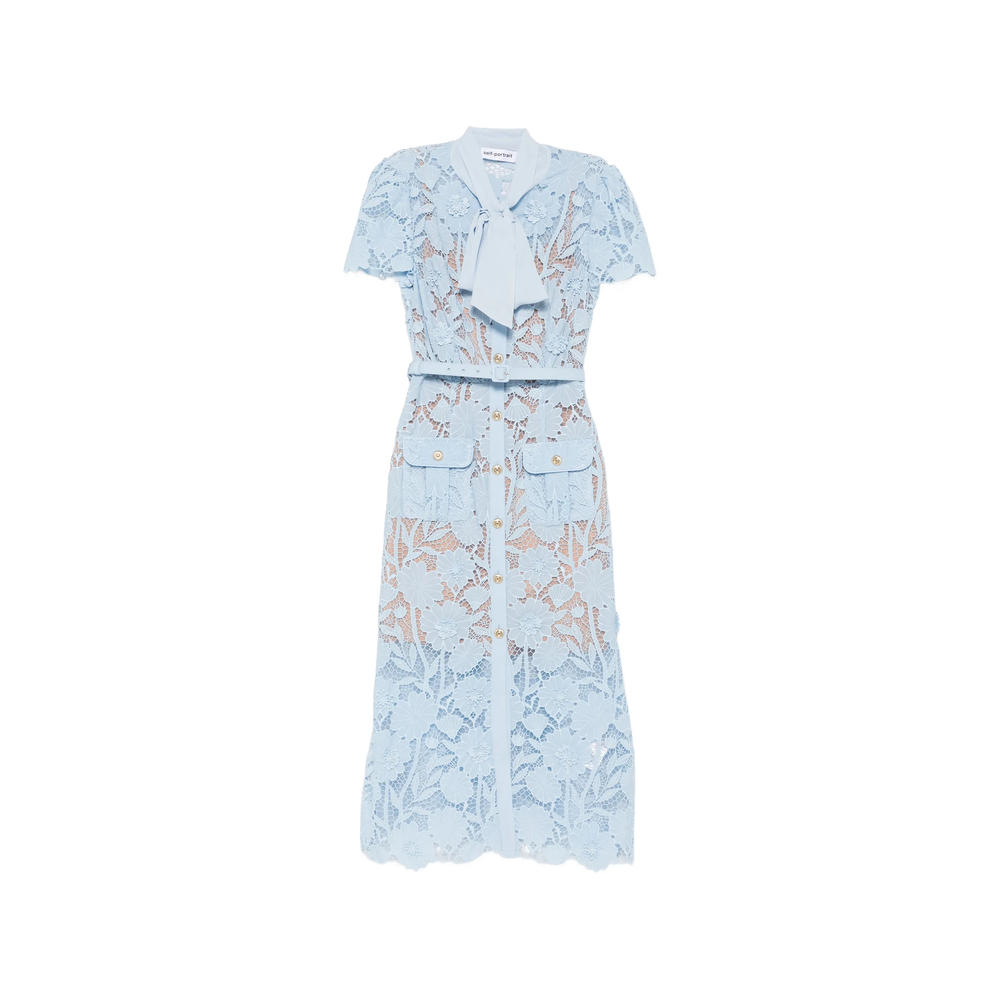 [Self-portrait] Short sleeve dress FW26 PF26-111M-BL  BLUE