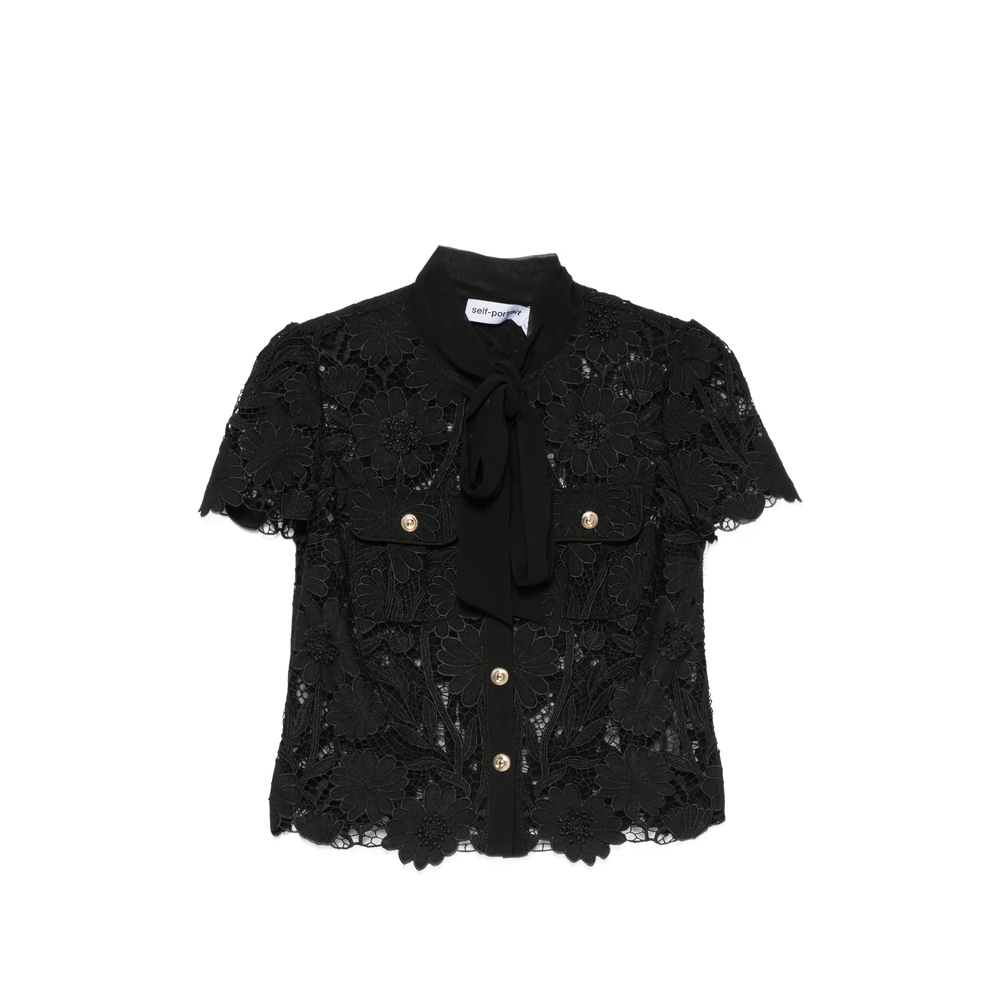 [Self-portrait] Blouse FW26 PF26-111T-B  BLACK