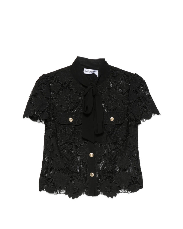 [Self-portrait] Blouse FW26 PF26-111T-B  BLACK