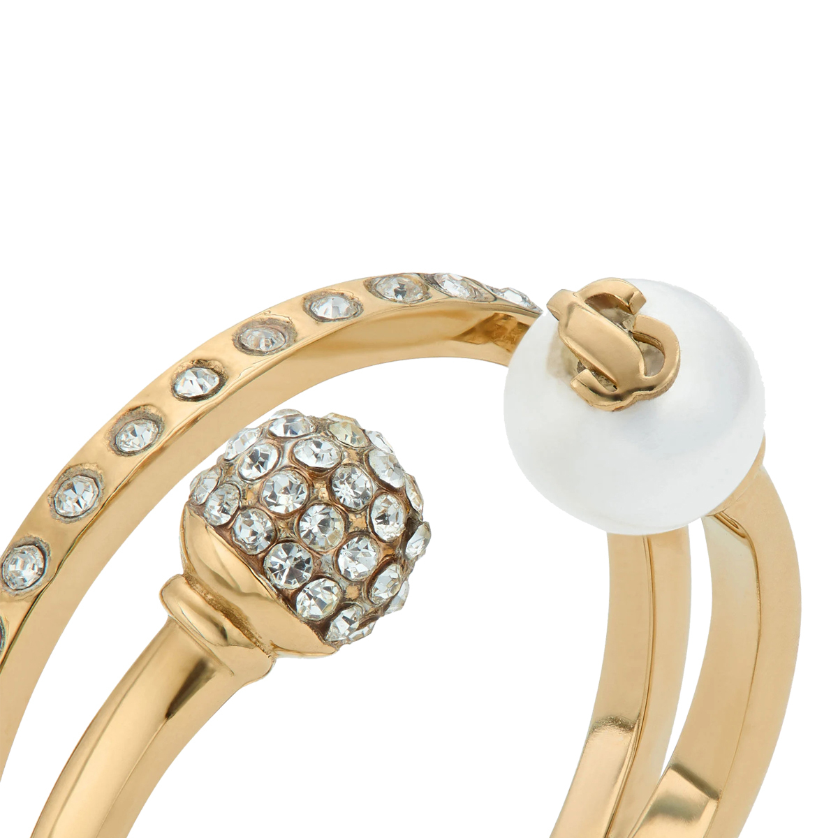 [Jimmy Choo] Ring FW26 JC DOUBLE RINGAKKGOLD/CRYSTAL
