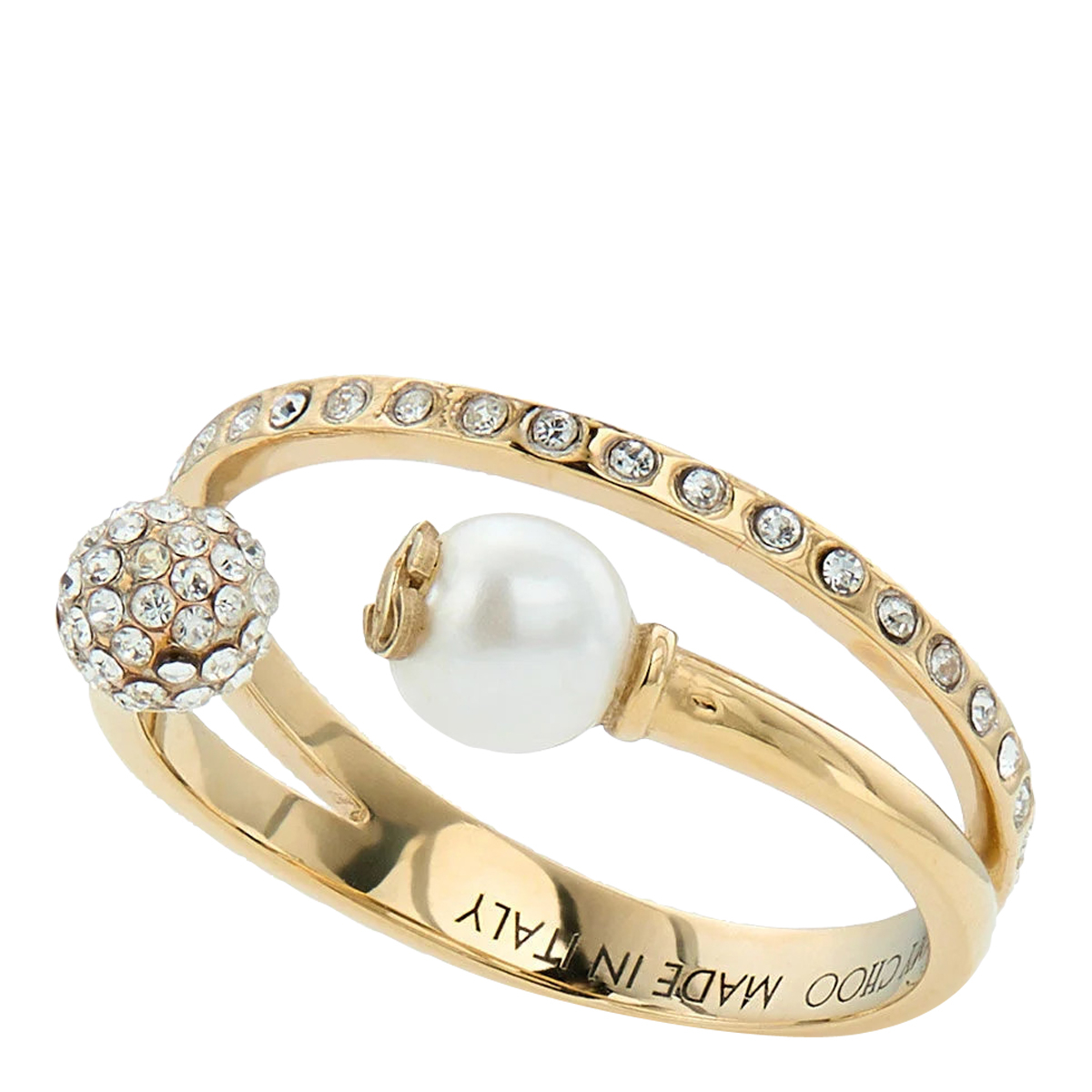 [Jimmy Choo] Ring FW26 JC DOUBLE RINGAKKGOLD/CRYSTAL