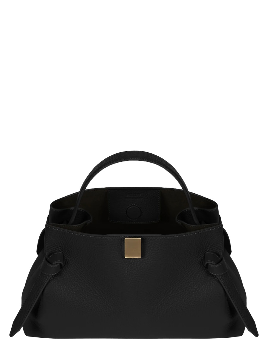 [YUZEFI] Tote bag FW26 GYOZA-PEBBLE-GRAIN-LEATHER_BLACK