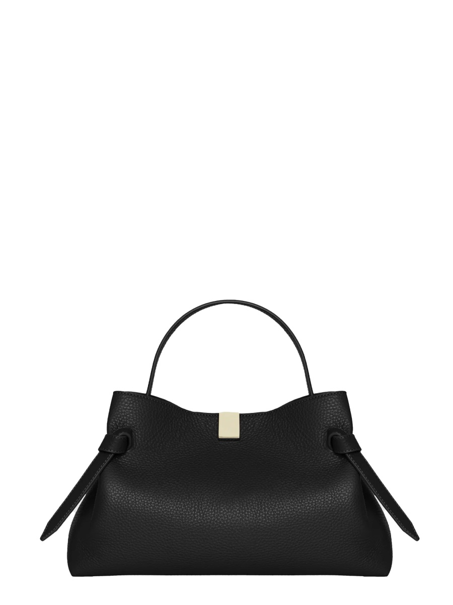 [YUZEFI] Tote bag FW26 GYOZA-PEBBLE-GRAIN-LEATHER_BLACK